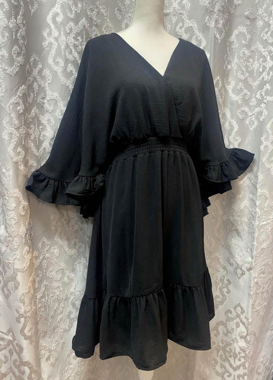 Ruffled Dolman Sleeve Dress