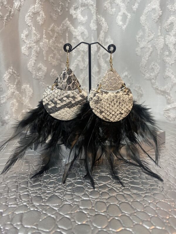 Black Feathered Earrings