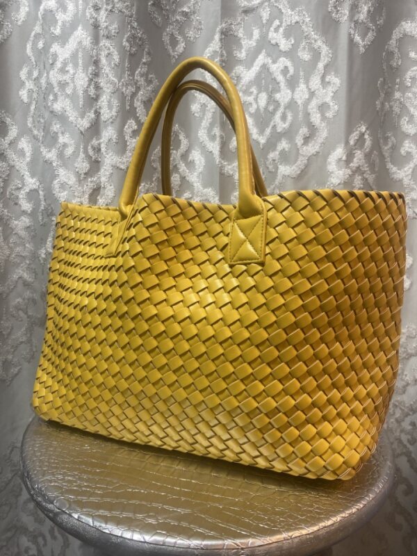 Yellow Color Large Laced Purse