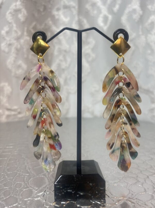 Multi Colored Tiered Earrings