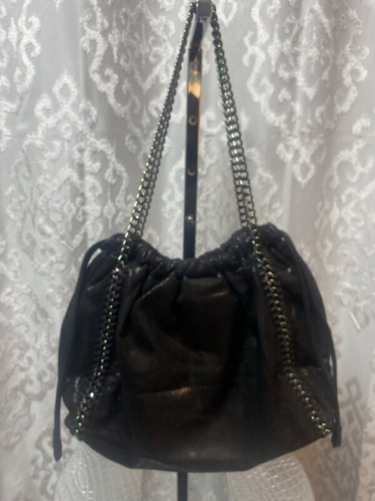 Black Purse with Chain Straps