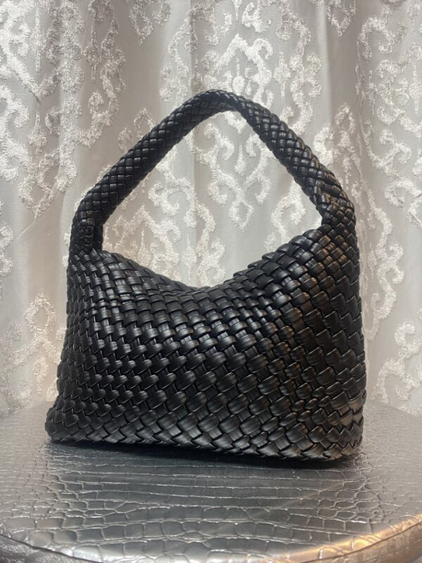 Black Braided Leather Purse w matching Clutch