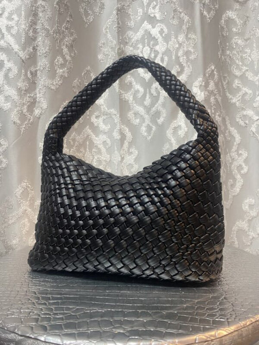 Black Braided Leather Purse w matching Clutch