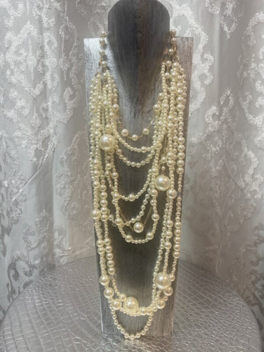 Multi Layered Pearls - Cream