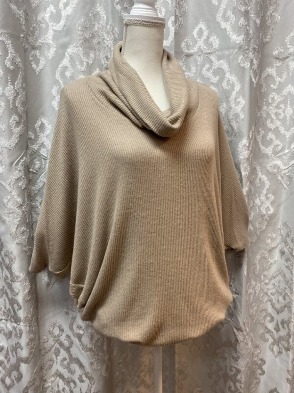 Brushed Rib Dolman Sleeve Top - Beige