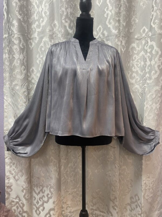 Balloon Sleeved Blouse - Grey