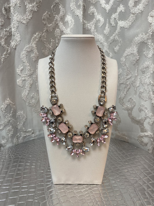 Ornate Pink and Silver Necklace