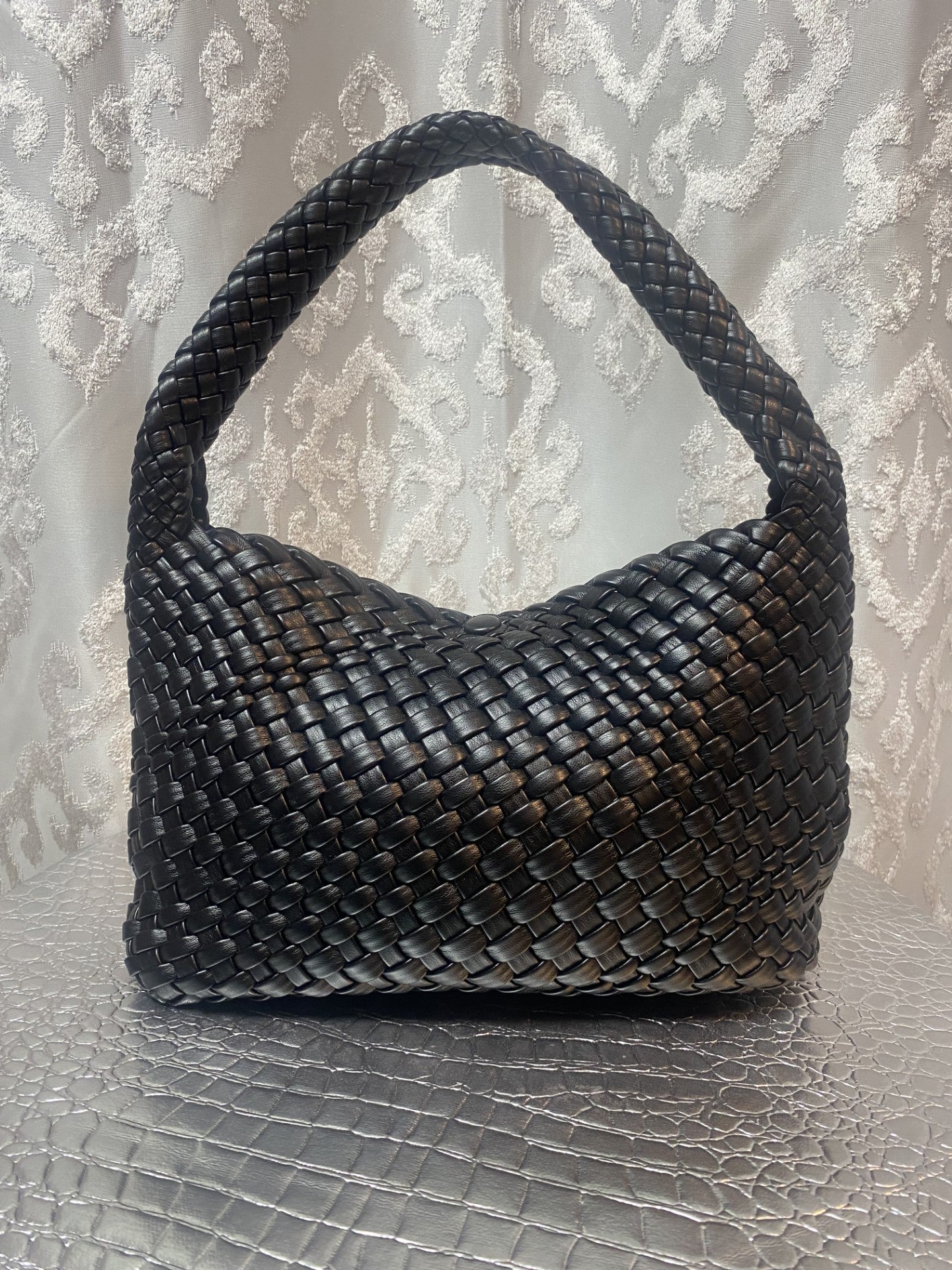 Black Braided Leather Purse w matching Clutch