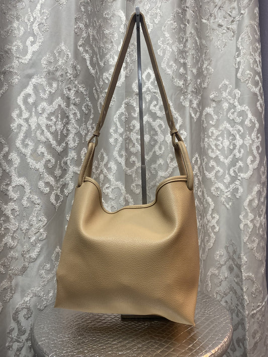 Tan Leather Purse with Sall Canvas Bag